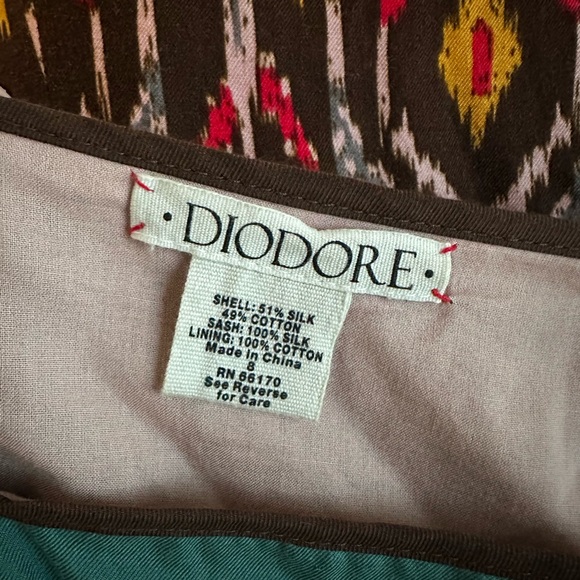Anthropologie Diodore Elephant March Dress Fall Safari Indie Brown Pink Teal - Picture 3 of 8